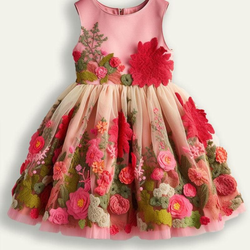 Floral Embroidered Party Dress