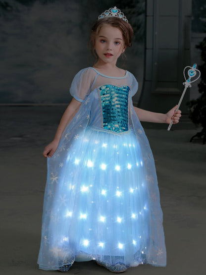 Sparkle Princess LED Dress with Crown