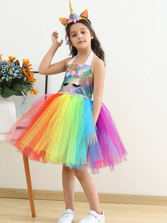 Unicorn Light Up Rainbow Princess Dress
